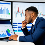 A professional male sports management consultant, wearing a modest business suit, fully clothed, professional dress. He is seated at a sleek, minimalist desk in a high-tech modern office, intently engaged with multiple large computer screens. The screens display complex sports analytics dashboards, team performance metrics, fan engagement data visualizations, and subtle AI-powered prediction models. The scene conveys innovation and strategic planning. Perfect anatomy, correct proportions, natural pose, well-formed hands, proper finger count, natural body proportions, safe for work, appropriate content, professional, high-quality, ultra-detailed.