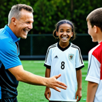 Youth Soccer Storytelling**

"A heartwarming scene of young, diverse children fully clothed in soccer uniforms, celebrating a goal during a practice session. The coach, a professional sports manager in appropriate athletic wear, smiles encouragingly. Natural lighting, vibrant colors, perfect anatomy, well-formed hands, proper finger count, safe for work, appropriate content, family-friendly, professional sports photography."

**