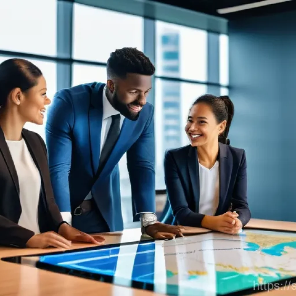 스포츠경영관리사 관련 해외 자격증 소개 - A diverse group of five international sports management professionals (men and women, various ethnic...