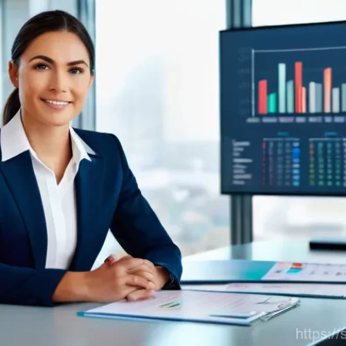 스포츠경영관리사 연봉 협상 성공 스토리 - A confident, well-dressed female sports management professional in her early 30s is presenting her d...