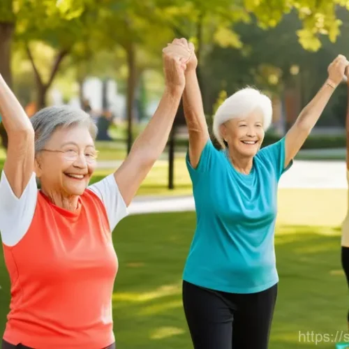 스포츠경영관리사와 국제 스포츠 이벤트 - **Prompt:** A dynamic, sun-drenched outdoor fitness park where a diverse group of individuals, inclu...