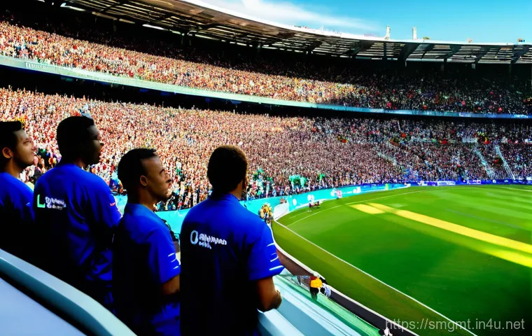 스포츠경영관리사와 국제 스포츠 이벤트 - **Prompt:** A dynamic, sun-drenched outdoor fitness park where a diverse group of individuals, inclu...