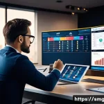 스포츠경영관리사와 스포츠 트렌드 분석 - A professional sports event planner in a modern conference room, analyzing detailed charts and digit...