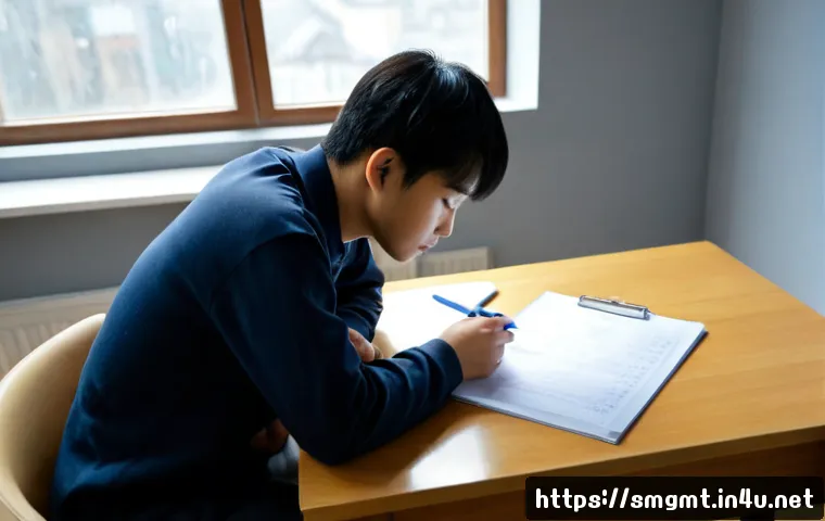 스포츠경영관리사 자격증 실패 사례 분석 - Photorealistic career setback scene, a discouraged young adult sports management exam candidate sitt...